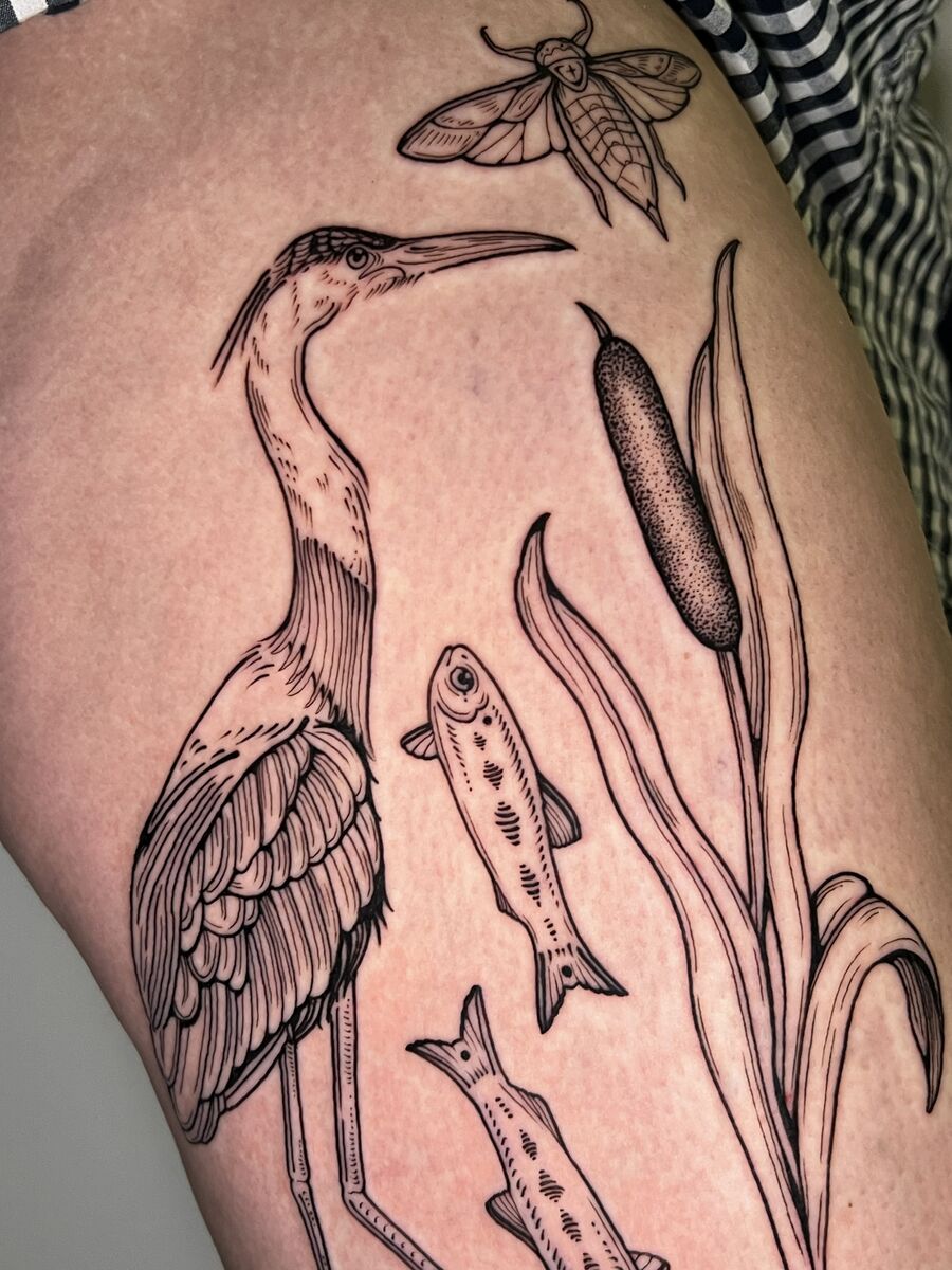 Crane tattoo