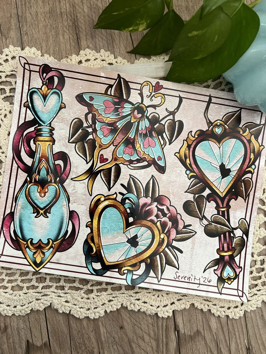 Flash sheet tattoo design