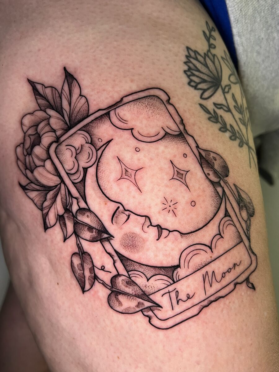 Moon tarot card tattoo