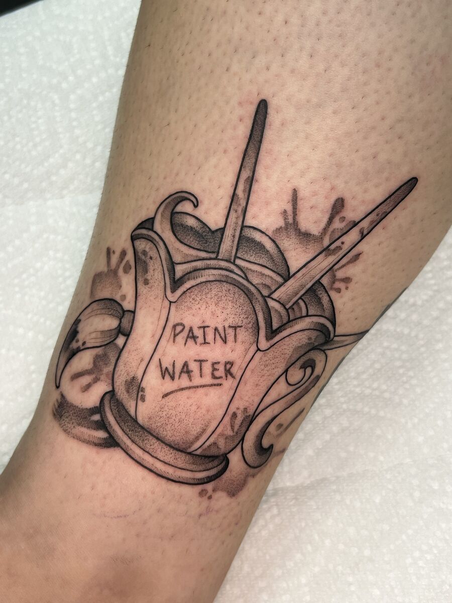 Water cup tattoo
